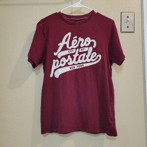 Aeropostale Men Burgundy short sleeve T Shirt Size Medium